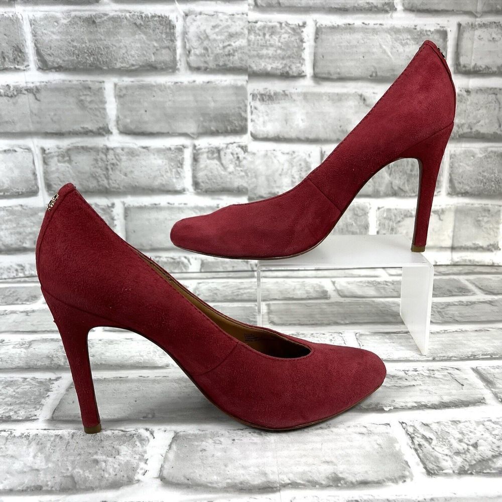 Coach Urban Women's Size 6 Red Suede Classic Pump Heels - Picture 3 of 15